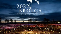 image of field of light with brolga logo