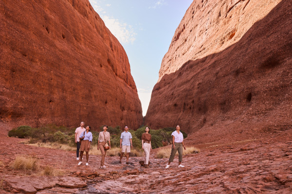 Tourists walking through Walpa Gorge