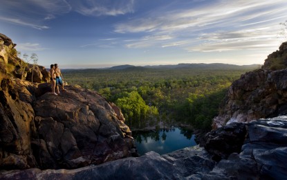 Couple at Gunlom Falls in Kakadu