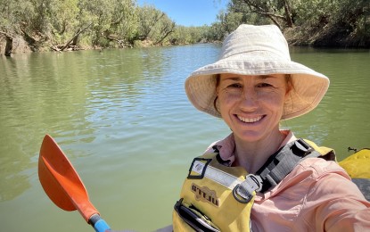 image of woman in canoe on Katherine River