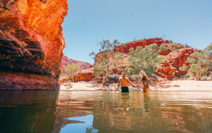 People swimming in Central Australia