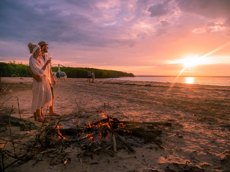 Couple watching the sunset