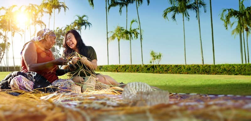 Basket weaving in Darwin