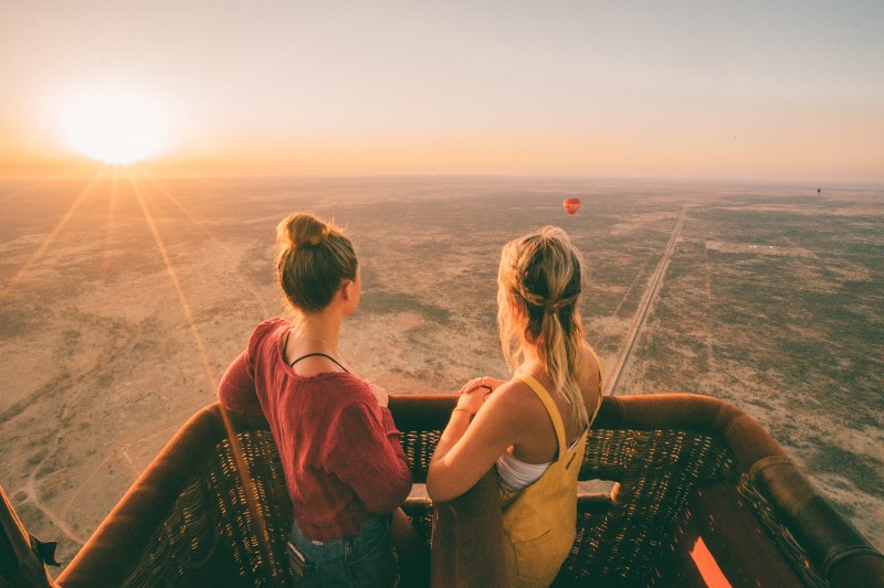 View from a hot air balloon ride