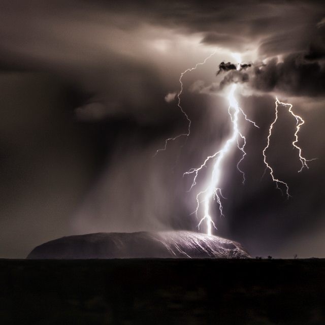 Lightning Strike over Uluru