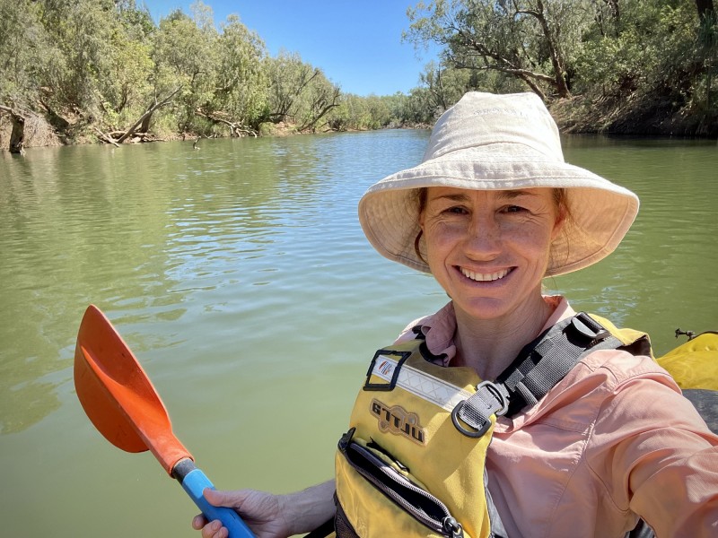 image of woman in canoe on Katherine River